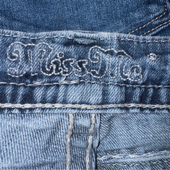 Miss Me Easy Boot 28 Med Wash Studded Cross Bling Bootcut Jeans - Picture 7 of 9